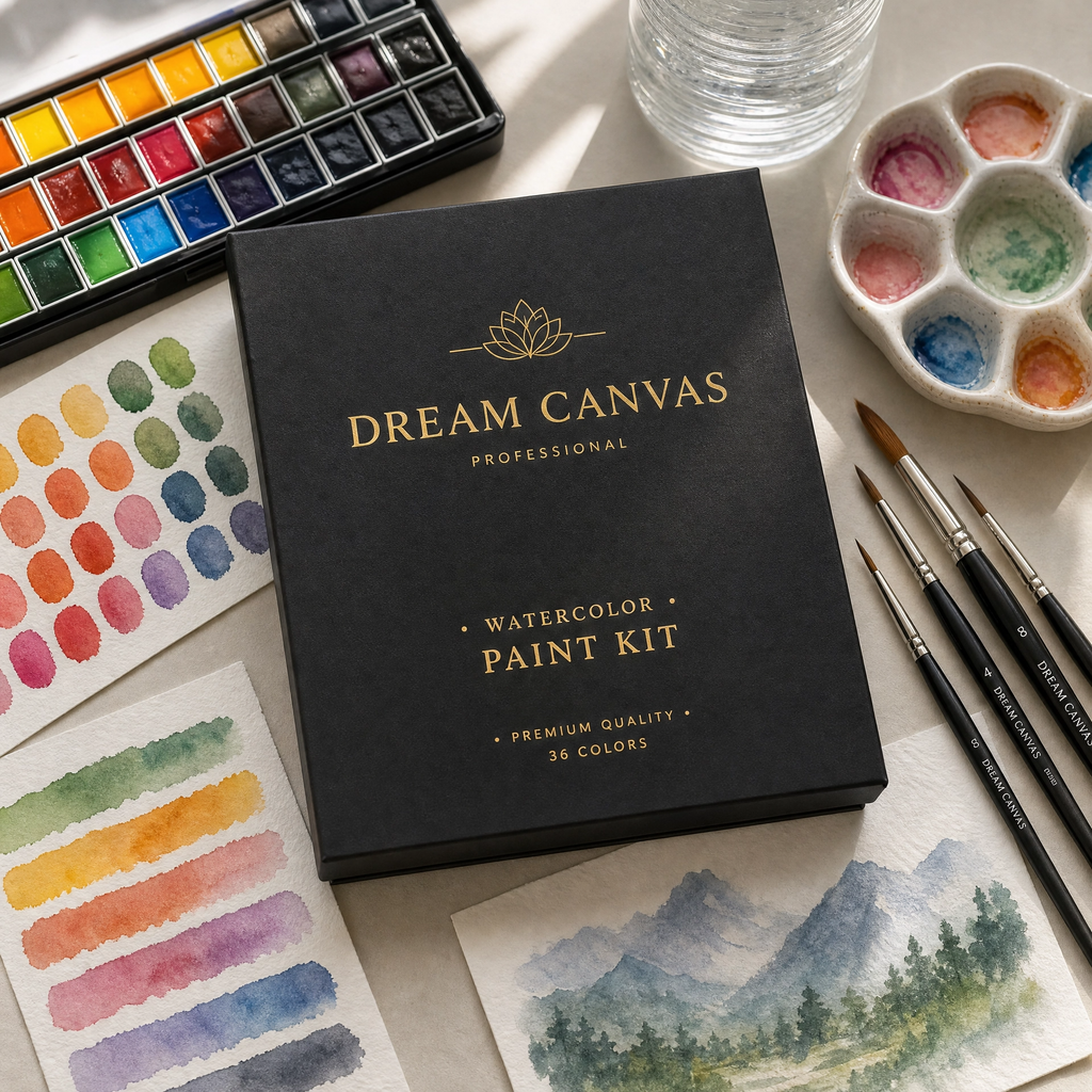 Dream Canvas Professional Watercolor Paint Kit for Art