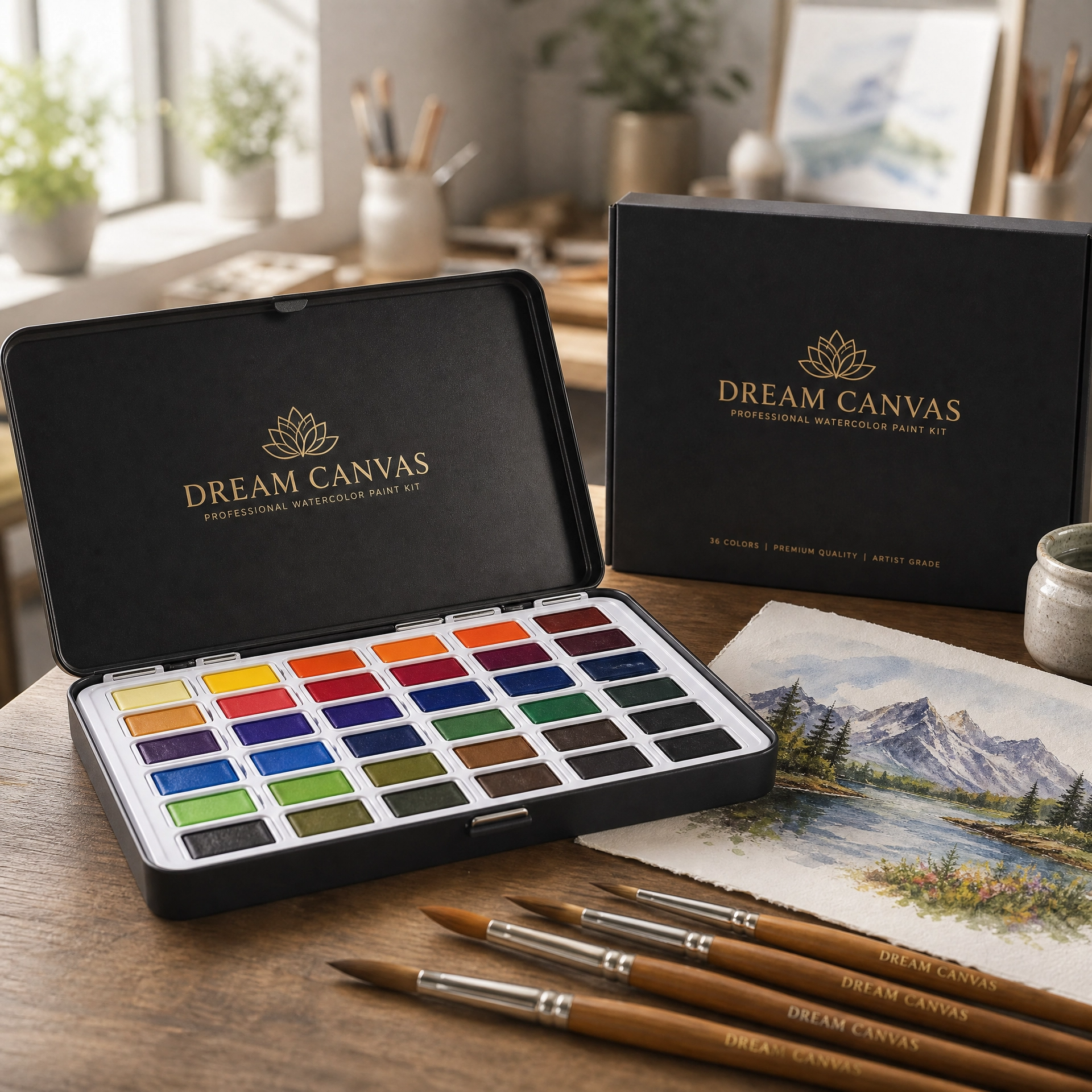 Dream Canvas Professional Watercolor Paint Kit for Art