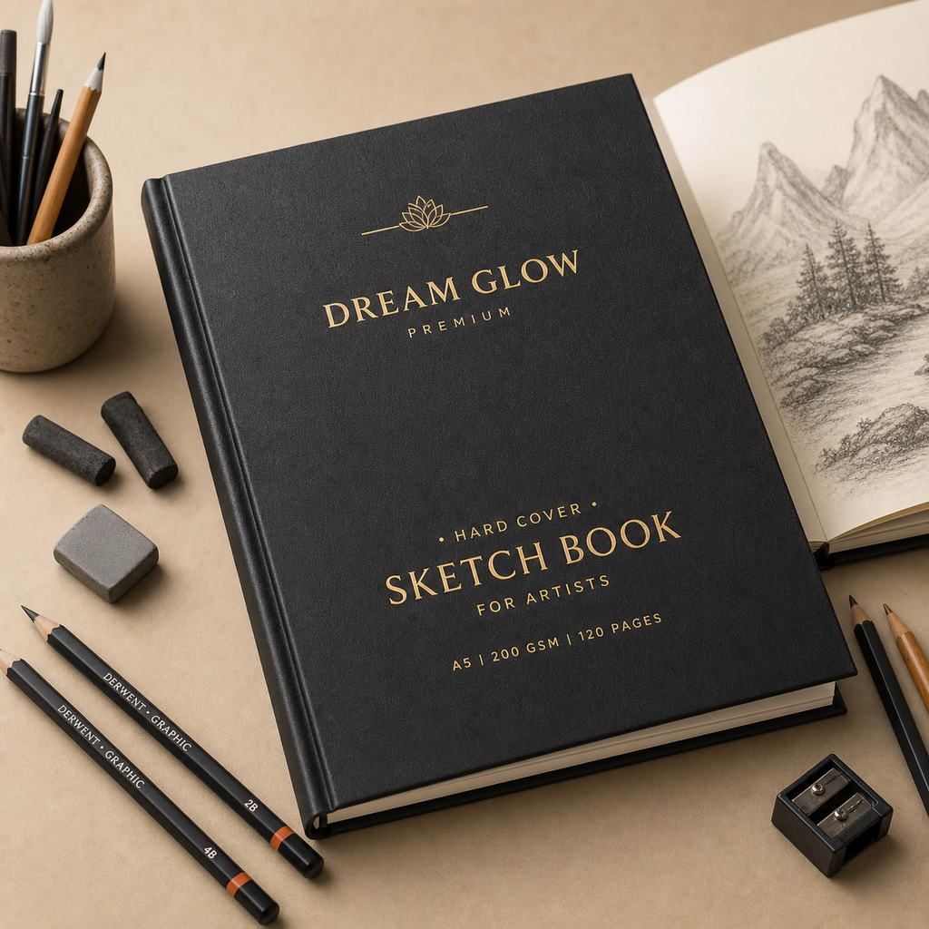 Dream Glow Premium Hardcover Sketch Book for Artists