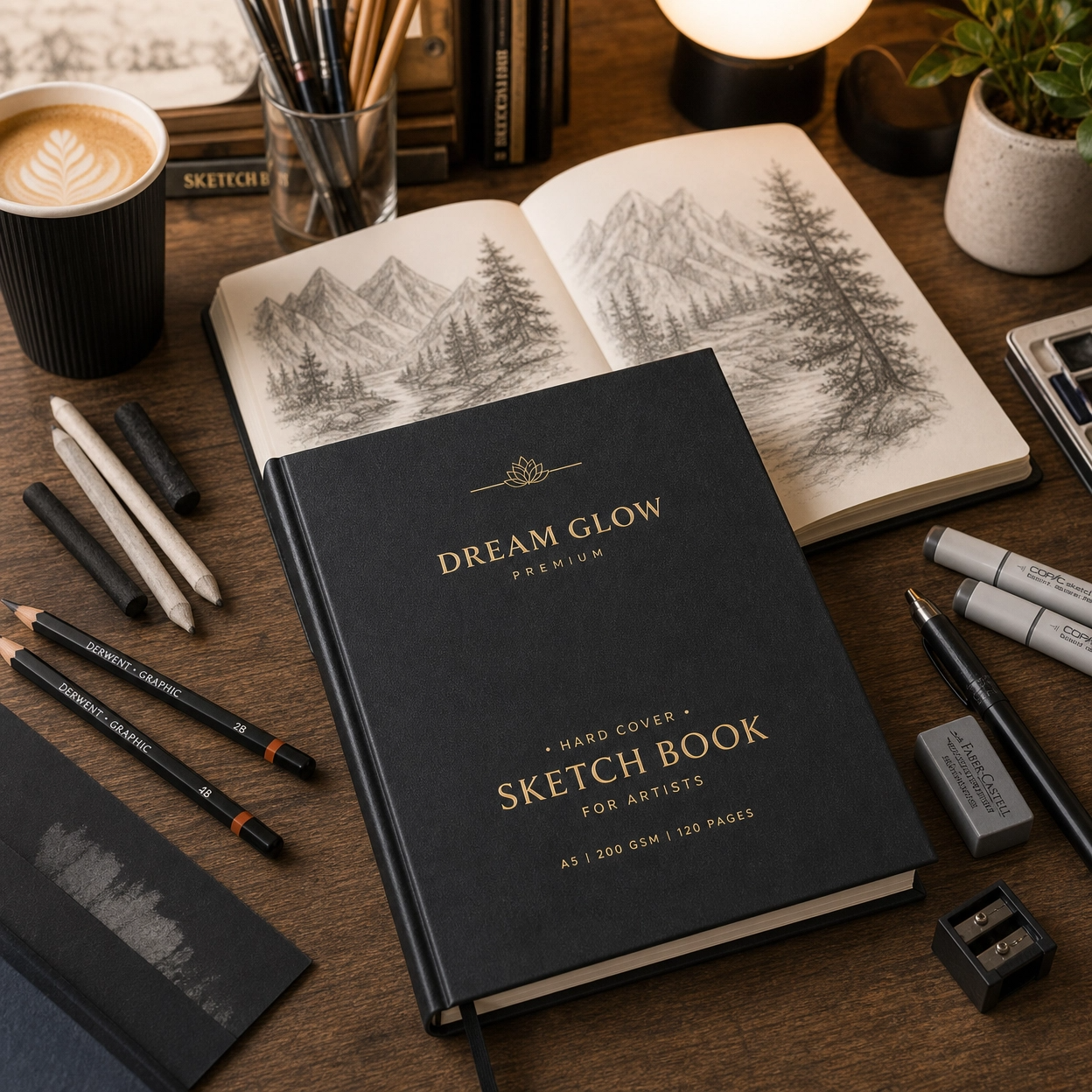 Dream Glow Premium Hardcover Sketch Book for Artists
