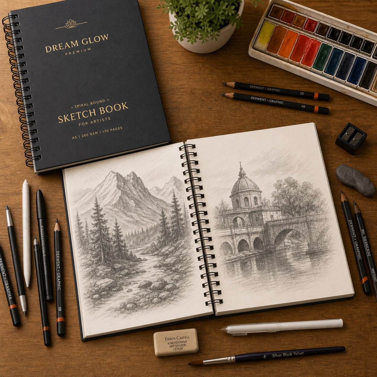 Dream Canvas Spiral Bound Sketch Book for Creative Art